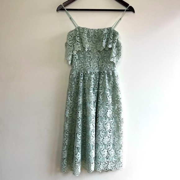 H&M Embroidered Eyelet Ruffle Spaghetti Strap Dress - Picture 8 of 8